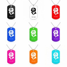 שרשרת דיסקיט מאלומיניום בעיצוב אישי עם השם שלך בעיצוב צ'ה גווארה גודל הדיסקיט 2.9 × 5 ס"מ