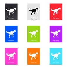 שלט אלומיניום קטן לחדר בעיצוב אישי עם השם שלך בעיצוב דינוזאור גודל השלט 15 × 20 ס"מ.