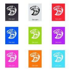 שלט אלומיניום קטן לחדר בעיצוב אישי עם השם שלך בעיצוב ראש נשר גודל השלט 15 × 20 ס"מ.