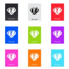 שלט אלומיניום קטן לחדר בעיצוב אישי עם השם שלך בעיצוב ראש פיל גודל השלט 15 × 20 ס"מ.