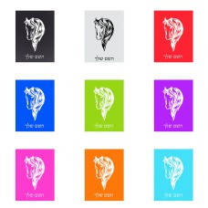 שלט אלומיניום קטן לחדר בעיצוב אישי עם השם שלך בעיצוב ראש סוס גודל השלט 15 × 20 ס"מ.