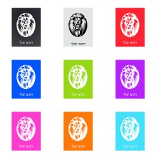 שלט אלומיניום קטן לחדר בעיצוב אישי עם השם שלך בעיצוב פני אריה גודל השלט 15 × 20 ס"מ.