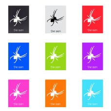 שלט אלומיניום קטן לחדר בעיצוב אישי עם השם שלך בעיצוב עכביש גודל השלט 15 × 20 ס"מ.