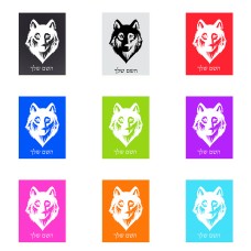 שלט אלומיניום קטן לחדר בעיצוב אישי עם השם שלך בעיצוב זאב גודל השלט 15 × 20 ס"מ.