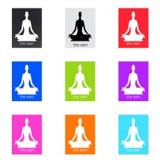 שלט אלומיניום קטן לחדר בעיצוב אישי עם השם שלך בעיצוב אימון יוגה גודל השלט 15 × 20 ס"מ.