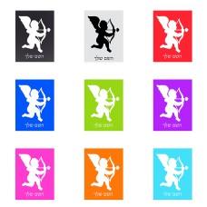 שלט אלומיניום קטן לחדר בעיצוב אישי עם השם שלך בעיצוב קופידון גודל השלט 15 × 20 ס"מ.