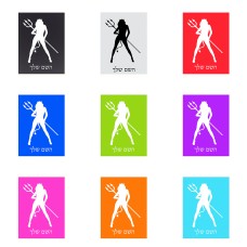 שלט אלומיניום קטן לחדר בעיצוב אישי עם השם שלך בעיצוב אישה שטן גודל השלט 15 × 20 ס"מ.