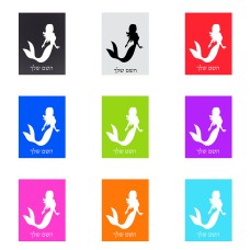 שלט אלומיניום קטן לחדר בעיצוב אישי עם השם שלך בעיצוב בתולת ים - אישה גודל השלט 15 × 20 ס"מ.