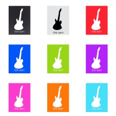 שלט אלומיניום קטן לחדר בעיצוב אישי עם השם שלך בעיצוב גיטרה גודל השלט 15 × 20 ס"מ.