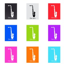 שלט אלומיניום קטן לחדר בעיצוב אישי עם השם שלך בעיצוב סקסופון גודל השלט 15 × 20 ס"מ.