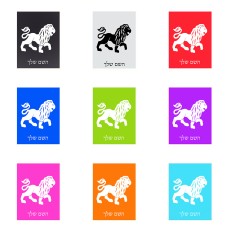 שלט אלומיניום קטן לחדר בעיצוב אישי עם השם שלך בעיצוב מזלות - אריה גודל השלט 15 × 20 ס"מ.