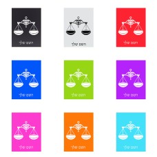 שלט אלומיניום קטן לחדר בעיצוב אישי עם השם שלך בעיצוב מזלות - מאזניים גודל השלט 15 × 20 ס"מ.