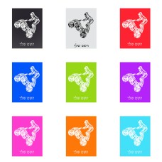 שלט אלומיניום קטן לחדר בעיצוב אישי עם השם שלך בעיצוב רוכב טרקטורונים גודל השלט 15 × 20 ס"מ.