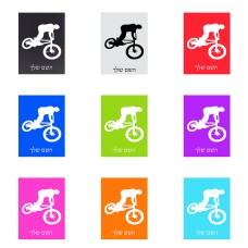 שלט אלומיניום קטן לחדר בעיצוב אישי עם השם שלך בעיצוב רוכב אופניים גודל השלט 15 × 20 ס"מ.