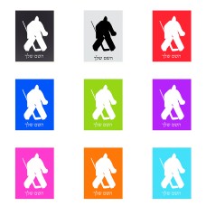 שלט אלומיניום קטן לחדר בעיצוב אישי עם השם שלך בעיצוב הוקי שוערים גודל השלט 15 × 20 ס"מ.