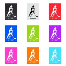 שלט אלומיניום קטן לחדר בעיצוב אישי עם השם שלך בעיצוב שחקן הוקי גודל השלט 15 × 20 ס"מ.