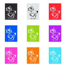 שלט אלומיניום קטן לחדר בעיצוב אישי עם השם שלך בעיצוב רוכב סוסים 2 גודל השלט 15 × 20 ס"מ.