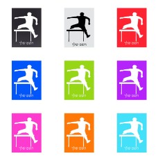 שלט אלומיניום קטן לחדר בעיצוב אישי עם השם שלך בעיצוב קפיצת משוכות גודל השלט 15 × 20 ס"מ.