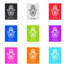 שלט אלומיניום קטן לחדר בעיצוב אישי עם השם שלך בעיצוב חמסה - קבלה גודל השלט 15 × 20 ס"מ.