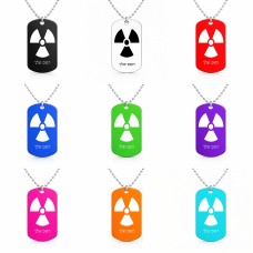 שרשרת דיסקיט מאלומיניום בעיצוב אישי עם השם שלך בעיצוב פצצת אטום גרעינית גודל הדיסקיט 2.9 × 5 ס"מ