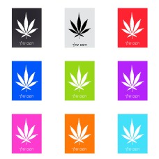 שלט אלומיניום קטן לחדר בעיצוב אישי עם השם שלך בעיצוב עלה מריחואנה - גראס גודל השלט 15 × 20 ס"מ.