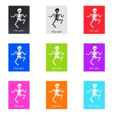 שלט אלומיניום קטן לחדר בעיצוב אישי עם השם שלך בעיצוב סקלטון גודל השלט 15 × 20 ס"מ.