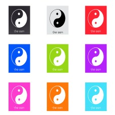 שלט אלומיניום קטן לחדר בעיצוב אישי עם השם שלך בעיצוב סמל יינג יאנג גודל השלט 15 × 20 ס"מ.