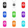 שרשרת דיסקיט מאלומיניום בעיצוב אישי עם השם שלך בעיצוב מגן דוד - מגן דוד - ישראל גודל הדיסקיט 2.9 × 5 ס"מ
