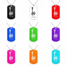 שרשרת דיסקיט מאלומיניום בעיצוב אישי עם השם שלך בעיצוב פסל החירות גודל הדיסקיט 2.9 × 5 ס"מ