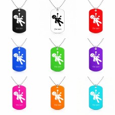 שרשרת דיסקיט מאלומיניום בעיצוב אישי עם השם שלך בעיצוב וודו גודל הדיסקיט 2.9 × 5 ס"מ