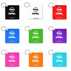 מחזיק מפתחות בצורת ריבוע בעיצוב אישי עם השם שלך בעיצוב אופל גודל המחזיק 5 × 5 ס"מ