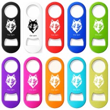 פותחן בקבוקים בעיצוב אישי עם השם שלך בעיצוב זאב גודל הפותחן 3.2 × 8.7 ס"מ