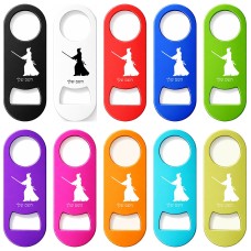 פותחן בקבוקים בעיצוב אישי עם השם שלך בעיצוב סמוראי גודל הפותחן 3.2 × 8.7 ס"מ