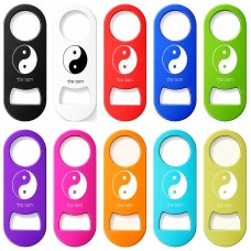 פותחן בקבוקים בעיצוב אישי עם השם שלך בעיצוב סמל יינג יאנג גודל הפותחן 3.2 × 8.7 ס"מ