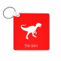 מחזיק מפתחות בצורת ריבוע בעיצוב אישי עם השם שלך בעיצוב דינוזאור גודל המחזיק 5 × 5 ס"מ