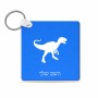 מחזיק מפתחות בצורת ריבוע בעיצוב אישי עם השם שלך בעיצוב דינוזאור גודל המחזיק 5 × 5 ס"מ