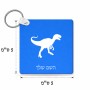 מחזיק מפתחות בצורת ריבוע בעיצוב אישי עם השם שלך בעיצוב דינוזאור גודל המחזיק 5 × 5 ס"מ
