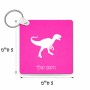 מחזיק מפתחות בצורת ריבוע בעיצוב אישי עם השם שלך בעיצוב דינוזאור גודל המחזיק 5 × 5 ס"מ