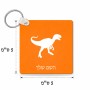 מחזיק מפתחות בצורת ריבוע בעיצוב אישי עם השם שלך בעיצוב דינוזאור גודל המחזיק 5 × 5 ס"מ