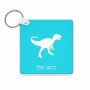 מחזיק מפתחות בצורת ריבוע בעיצוב אישי עם השם שלך בעיצוב דינוזאור גודל המחזיק 5 × 5 ס"מ