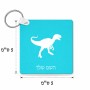מחזיק מפתחות בצורת ריבוע בעיצוב אישי עם השם שלך בעיצוב דינוזאור גודל המחזיק 5 × 5 ס"מ