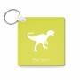 מחזיק מפתחות בצורת ריבוע בעיצוב אישי עם השם שלך בעיצוב דינוזאור גודל המחזיק 5 × 5 ס"מ