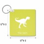 מחזיק מפתחות בצורת ריבוע בעיצוב אישי עם השם שלך בעיצוב דינוזאור גודל המחזיק 5 × 5 ס"מ