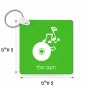 מחזיק מפתחות בצורת ריבוע בעיצוב אישי עם השם שלך בעיצוב תקליטור - אזור מוזיקה גודל המחזיק 5 × 5 ס"מ