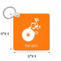מחזיק מפתחות בצורת ריבוע בעיצוב אישי עם השם שלך בעיצוב תקליטור - אזור מוזיקה גודל המחזיק 5 × 5 ס"מ