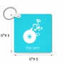 מחזיק מפתחות בצורת ריבוע בעיצוב אישי עם השם שלך בעיצוב תקליטור - אזור מוזיקה גודל המחזיק 5 × 5 ס"מ