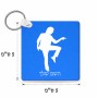 מחזיק מפתחות בצורת ריבוע בעיצוב אישי עם השם שלך בעיצוב רקדן גודל המחזיק 5 × 5 ס"מ