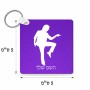 מחזיק מפתחות בצורת ריבוע בעיצוב אישי עם השם שלך בעיצוב רקדן גודל המחזיק 5 × 5 ס"מ