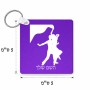 מחזיק מפתחות בצורת ריבוע בעיצוב אישי עם השם שלך בעיצוב אישה רוקדת עם גבר גודל המחזיק 5 × 5 ס"מ