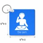 מחזיק מפתחות בצורת ריבוע בעיצוב אישי עם השם שלך בעיצוב אזור מוזיקה של די ג'יי גודל המחזיק 5 × 5 ס"מ